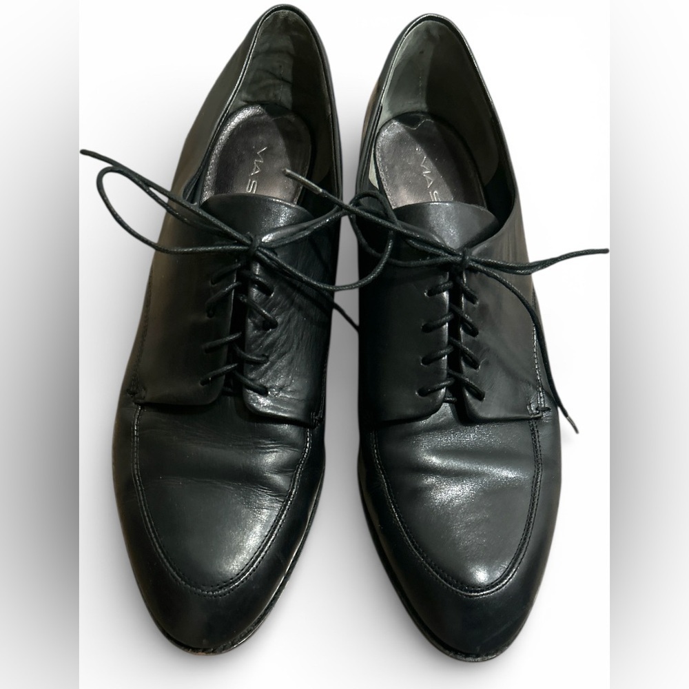🏷️ Via Spiga Black Leather Men's Oxfords
